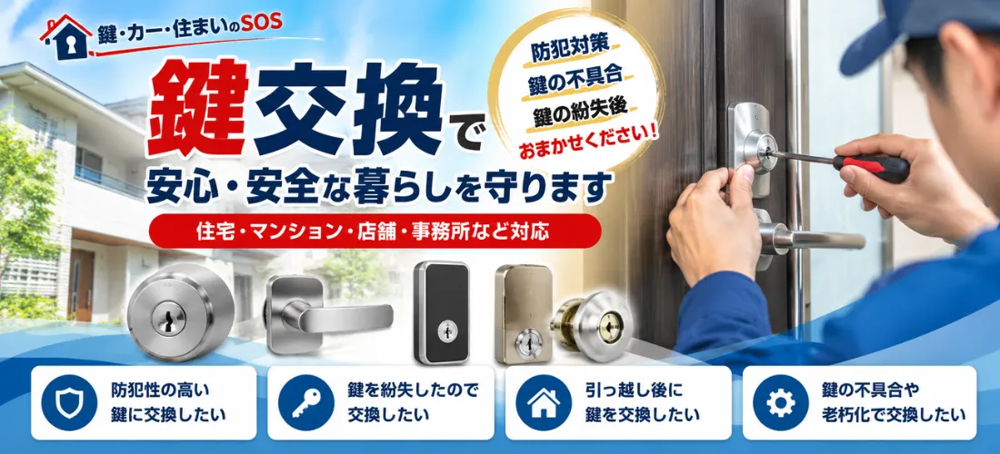 玄関ドアの鍵交換・防犯対策